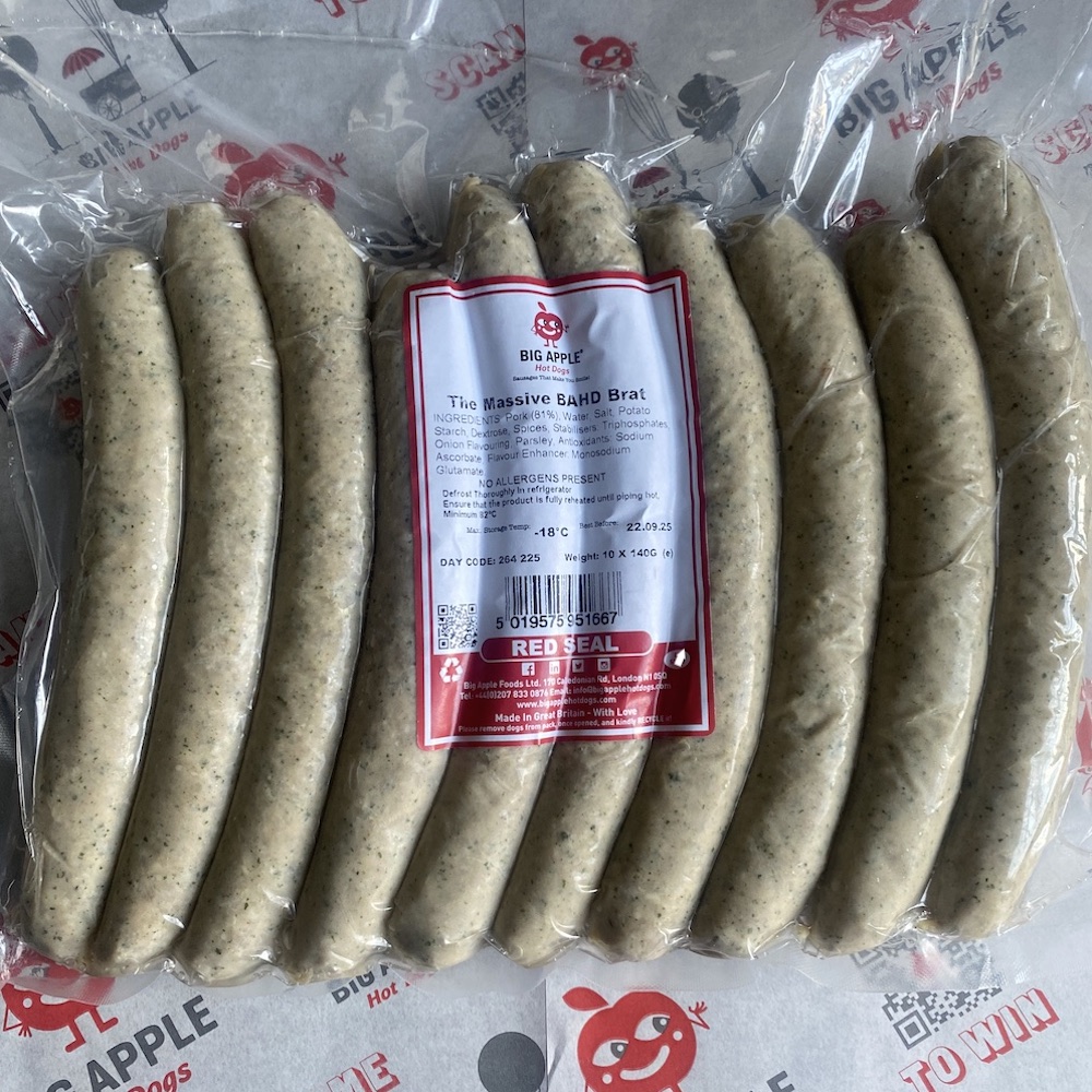 Wholesale Bratwurst Sausages A Whole Case (100 pcs) of The Massive BAHD